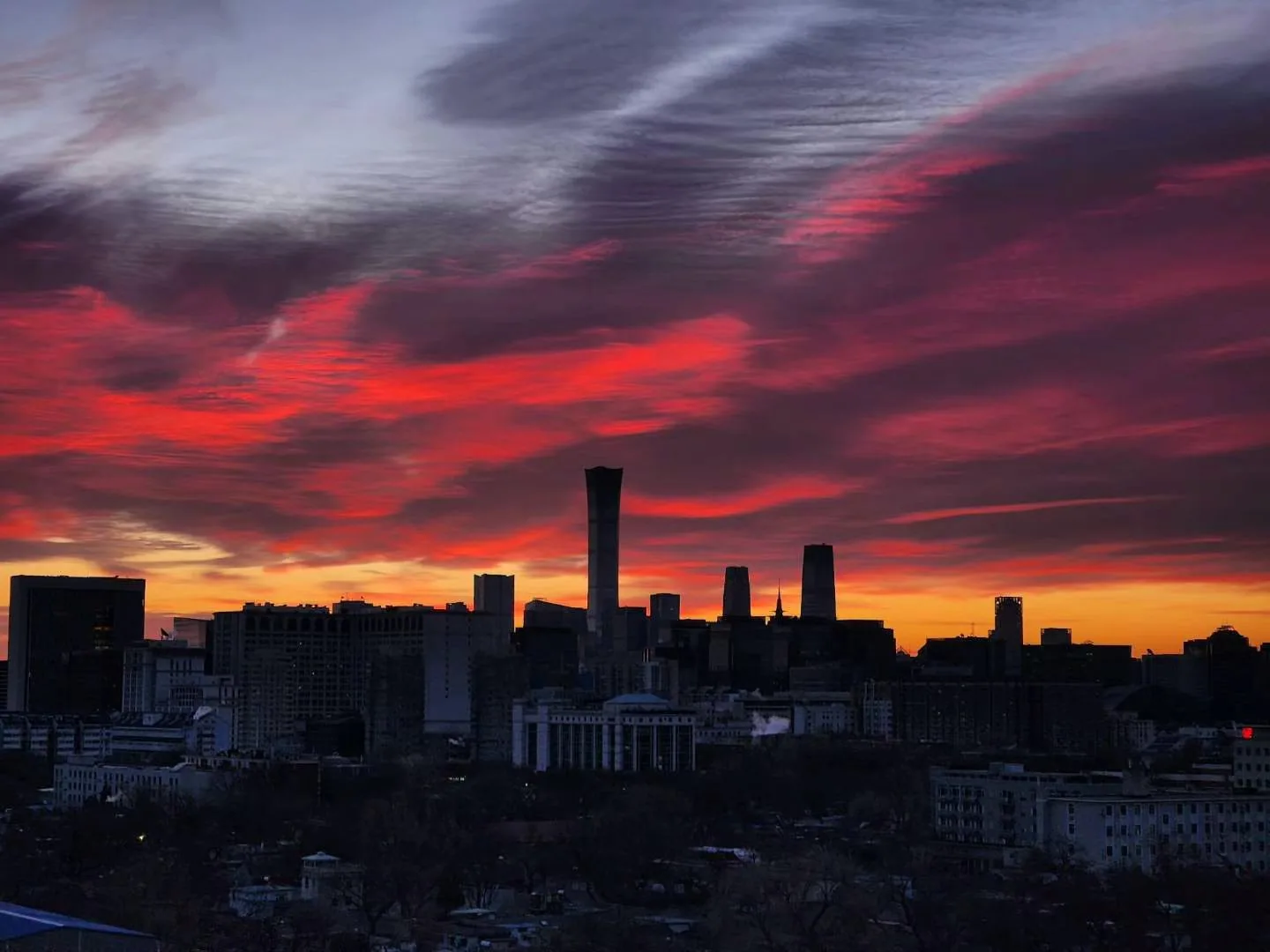 2020: The Beijing skyline at sunset