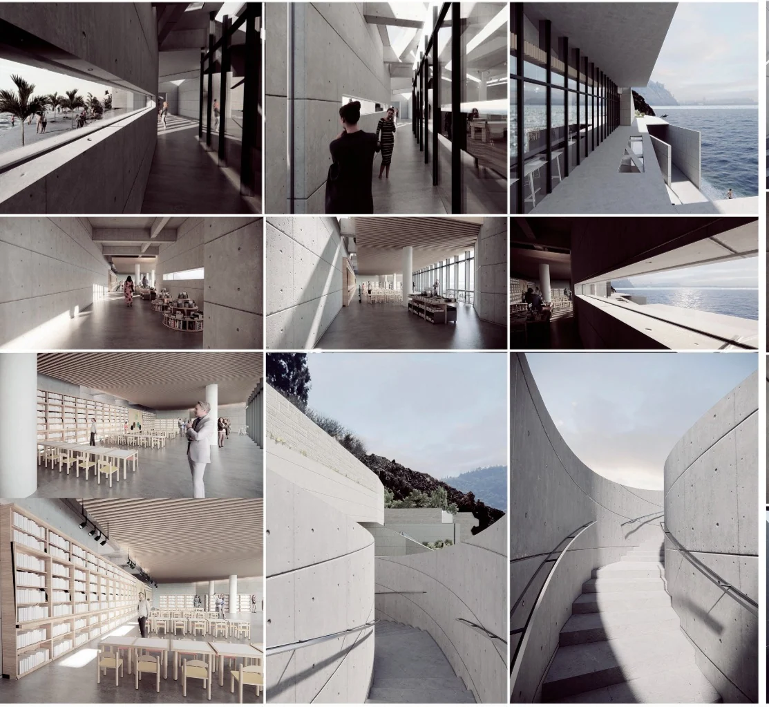 Actin: Route 5: activity centre entrance (the beach), activity centre to museum corridor, library (3/3)