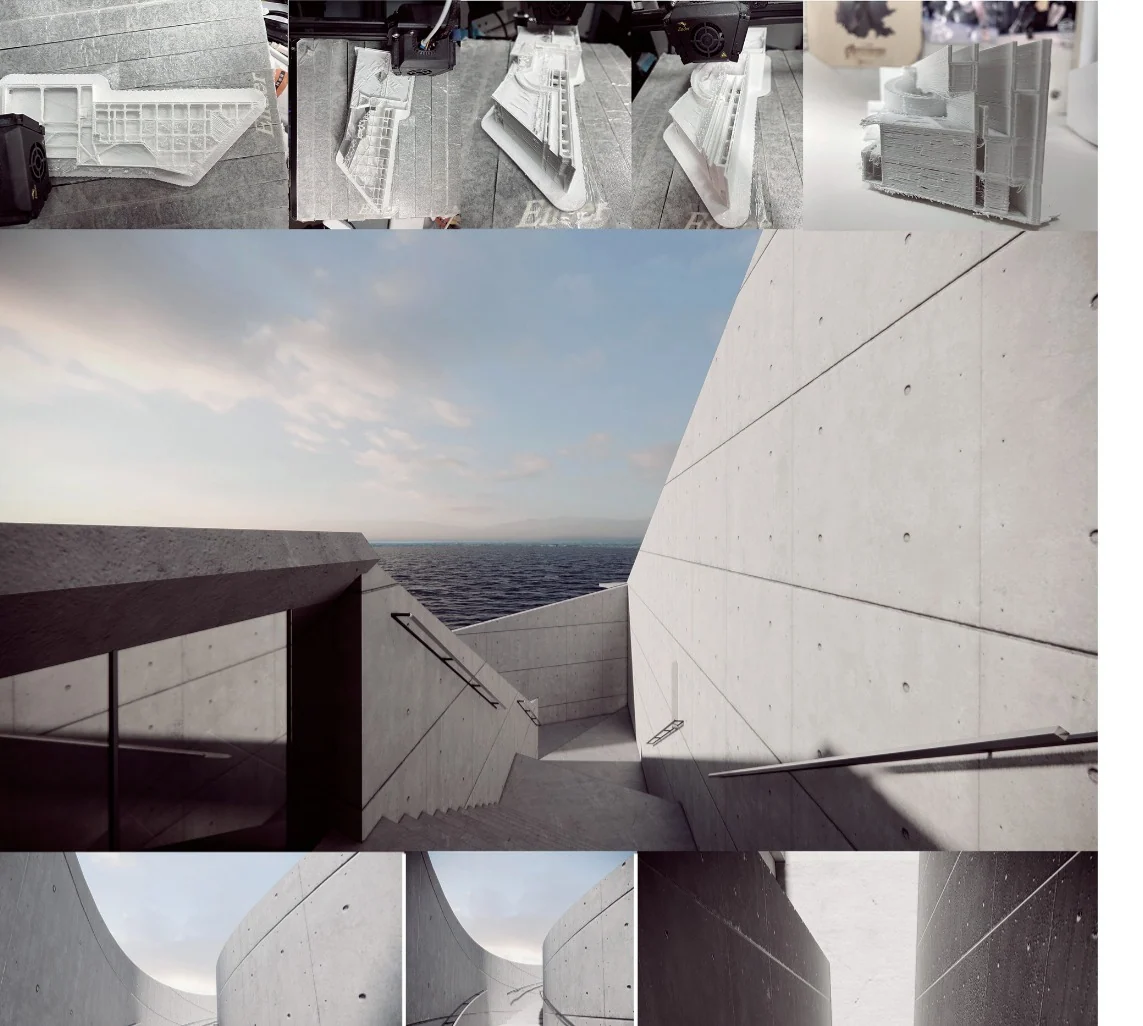 Actin: Route 6: museum entrance (on the cliff), the museum's triangular courtyard hub, museum front desk (1/3)