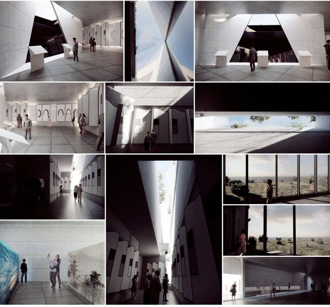 Actin: Route 8: main hall entrance (permanent-exhibition passage), the passage, second-floor hall, ramp from the second to the first floor (3/3)