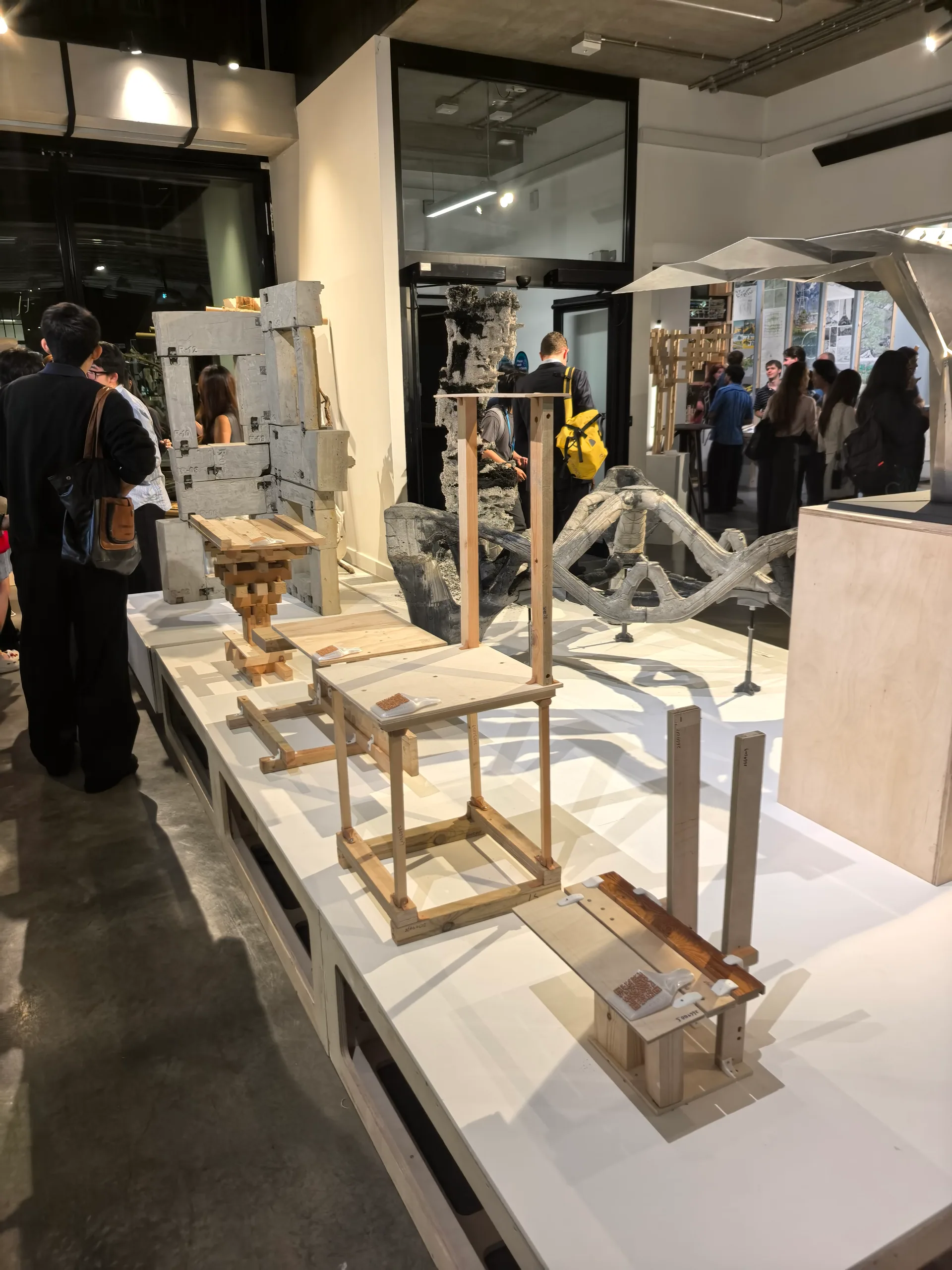 The Bartlett Autumn Show 2026: The same plinth in the evening, with visitors