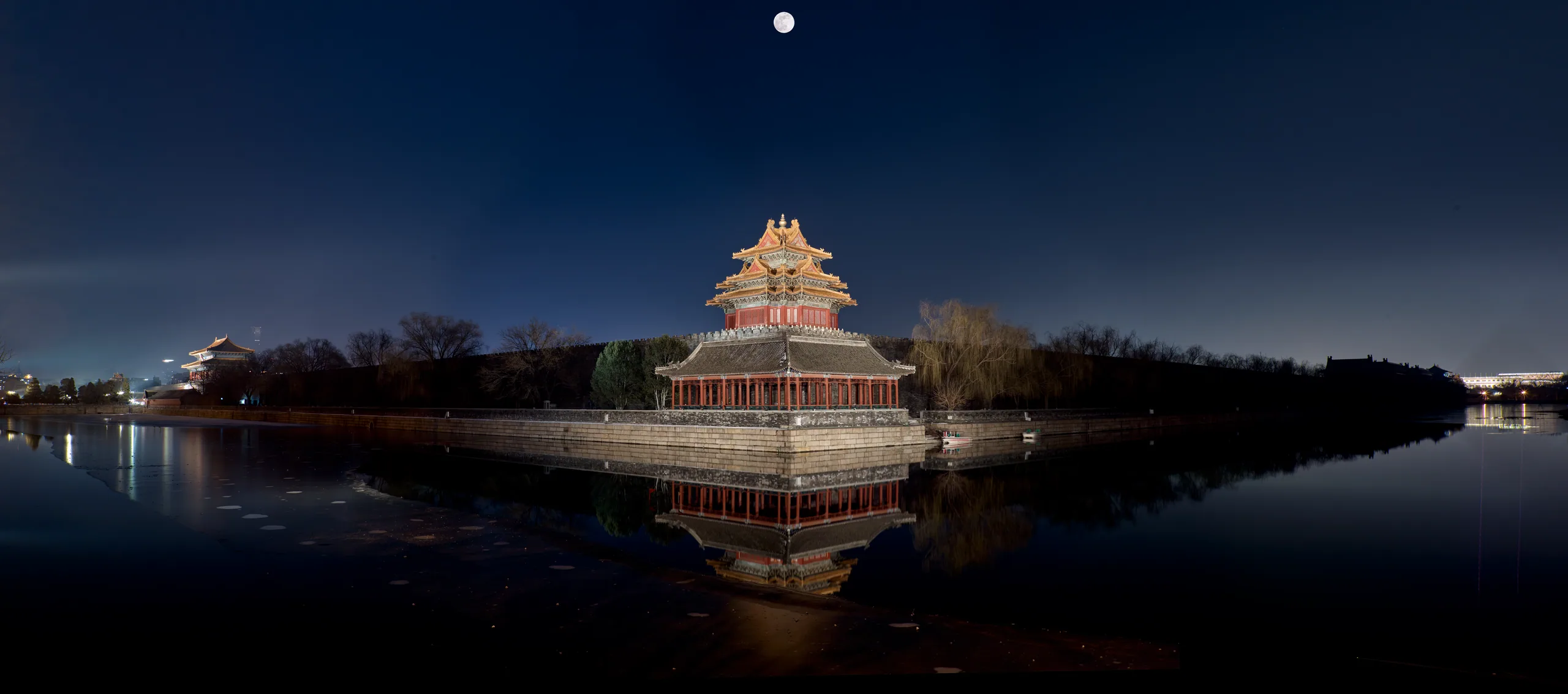 Beijing: The corner tower and the moat, panorama