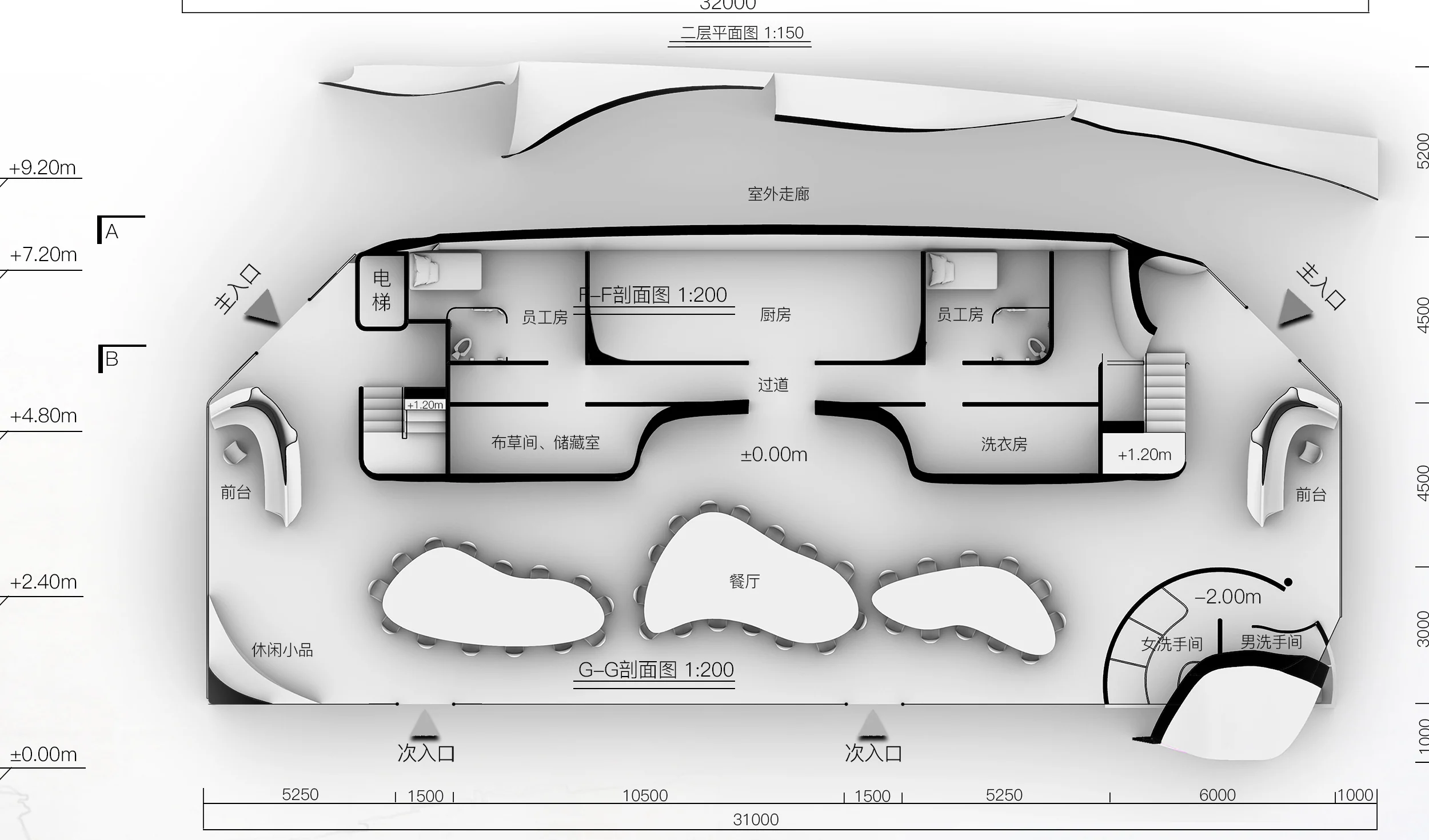 Cavin: First floor plan 1:150