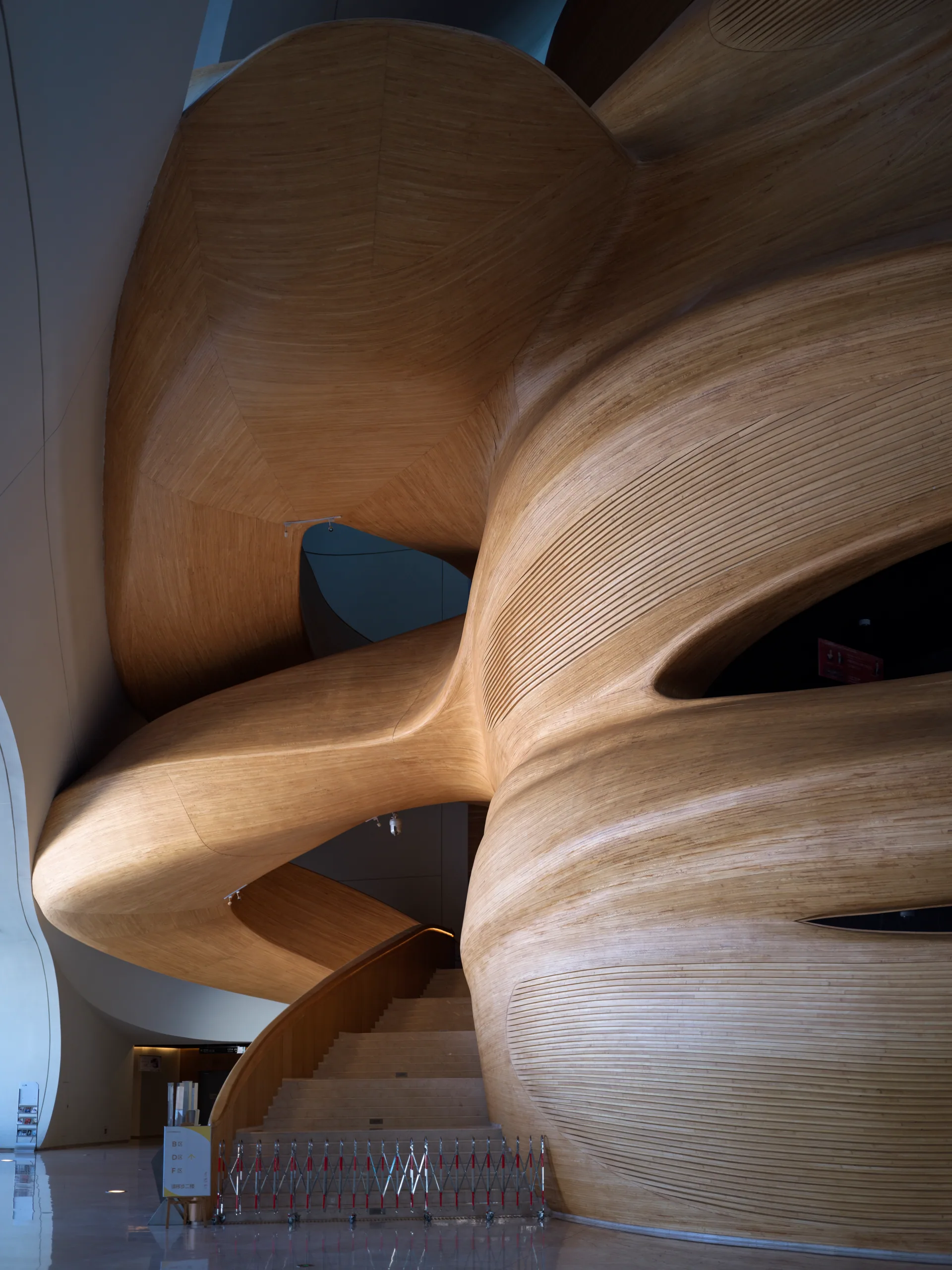 China: Buildings: The timber walls of the Grand Theatre