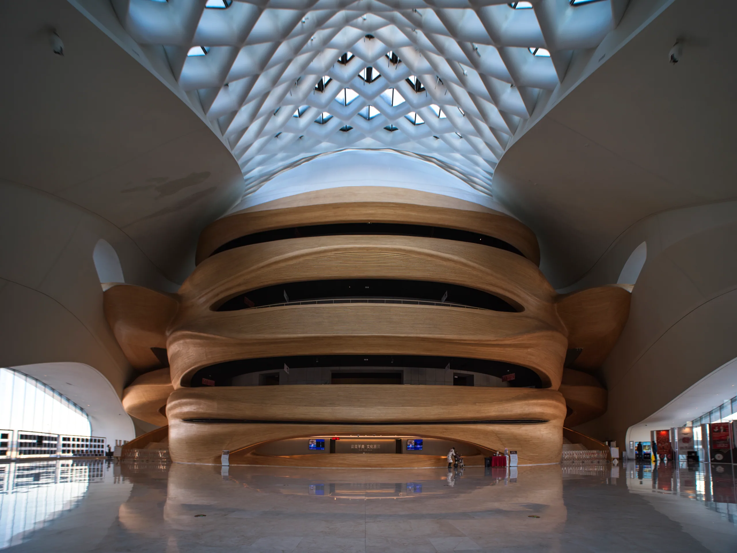 China: Buildings: The foyer, looking up