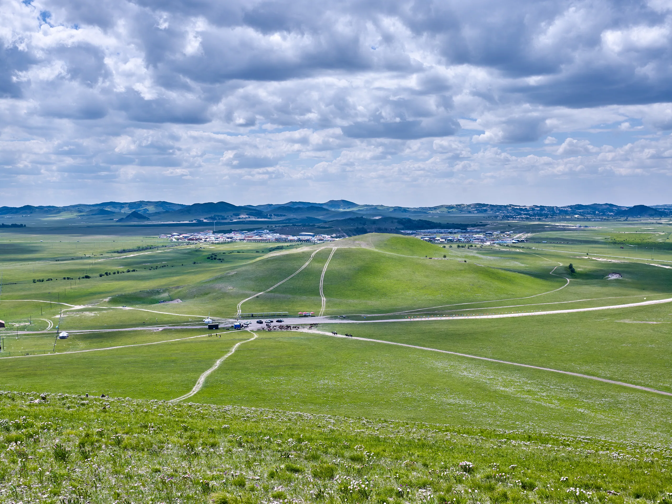 Landscapes: Grassland and a road