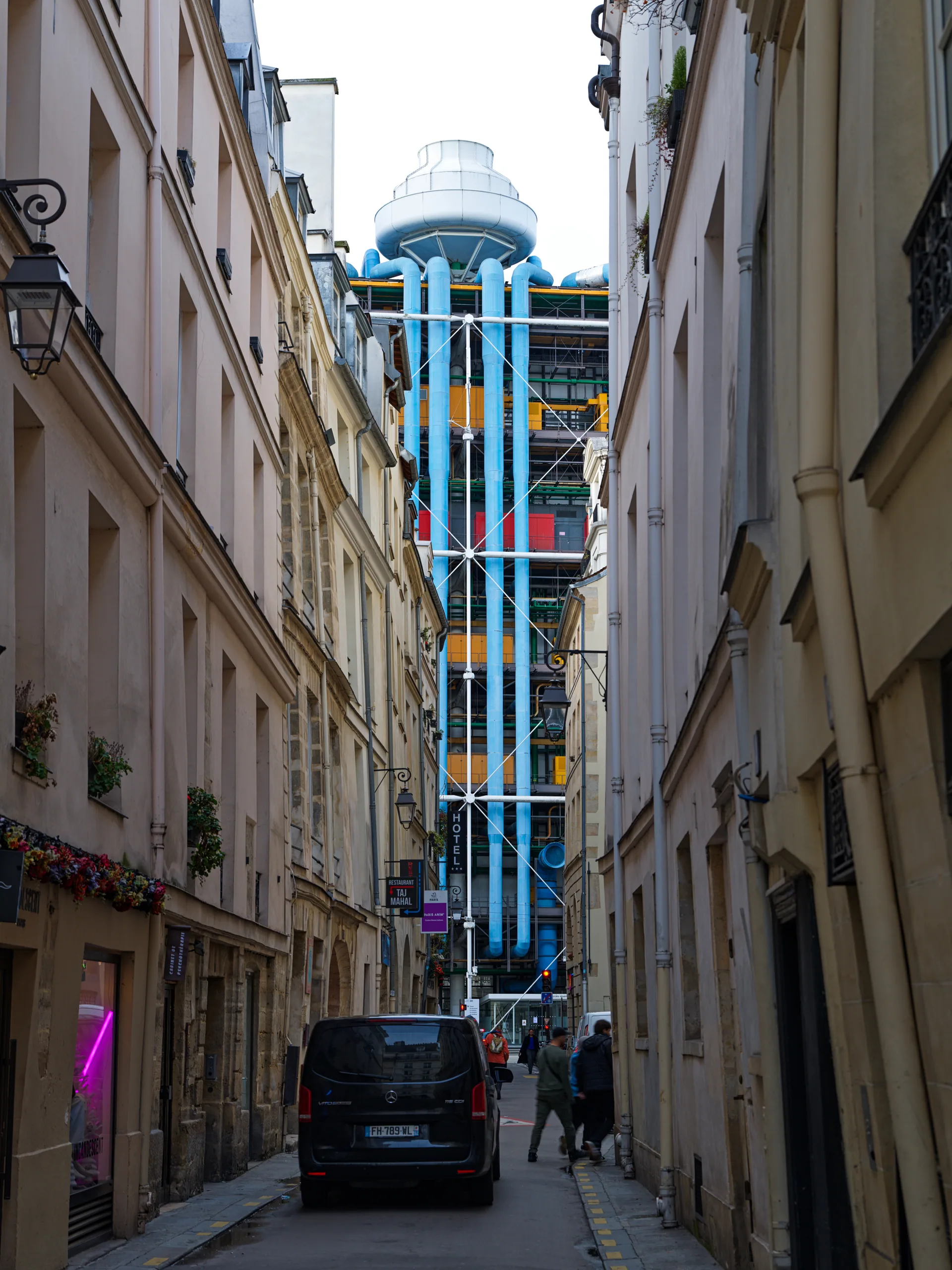 Paris: Centre Pompidou from a side street