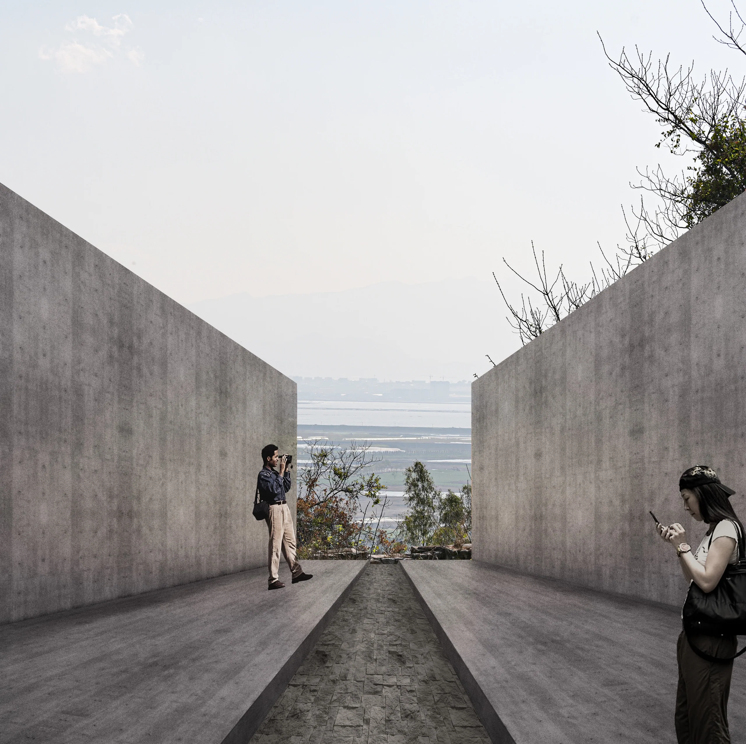 In Silence: Long Bridge Sea Landscape corridor