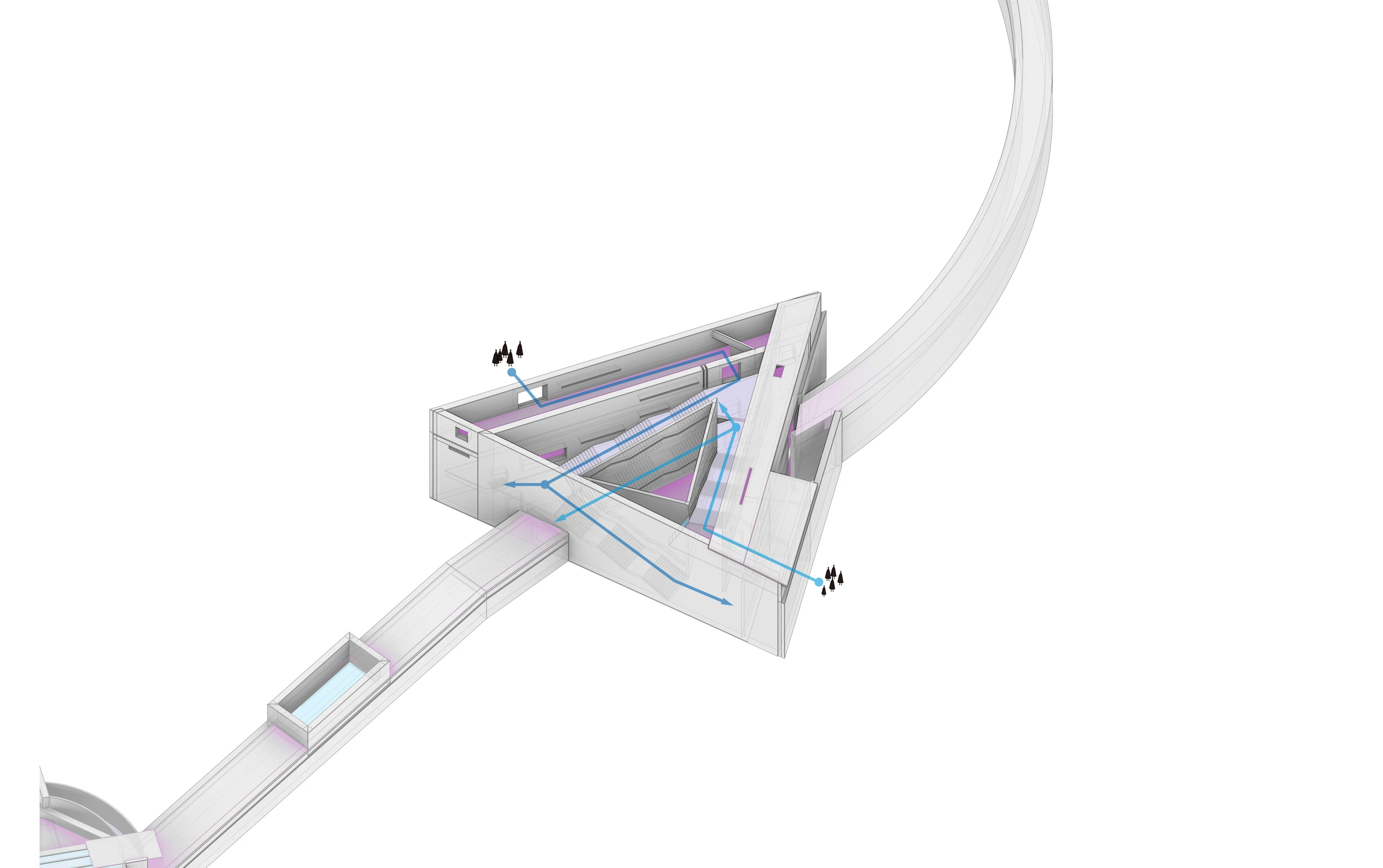 In Silence: Axonometric: falling