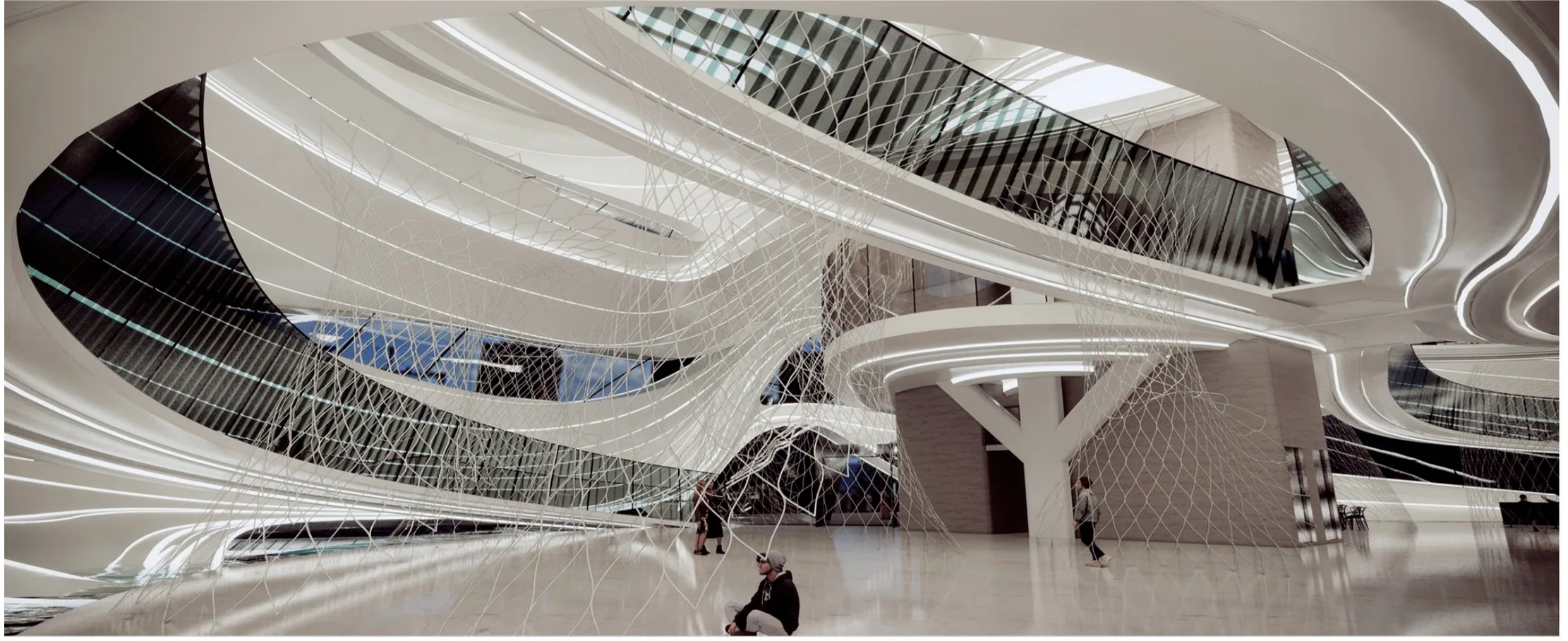 Rotatin: Entrance to the flowing exhibition hall