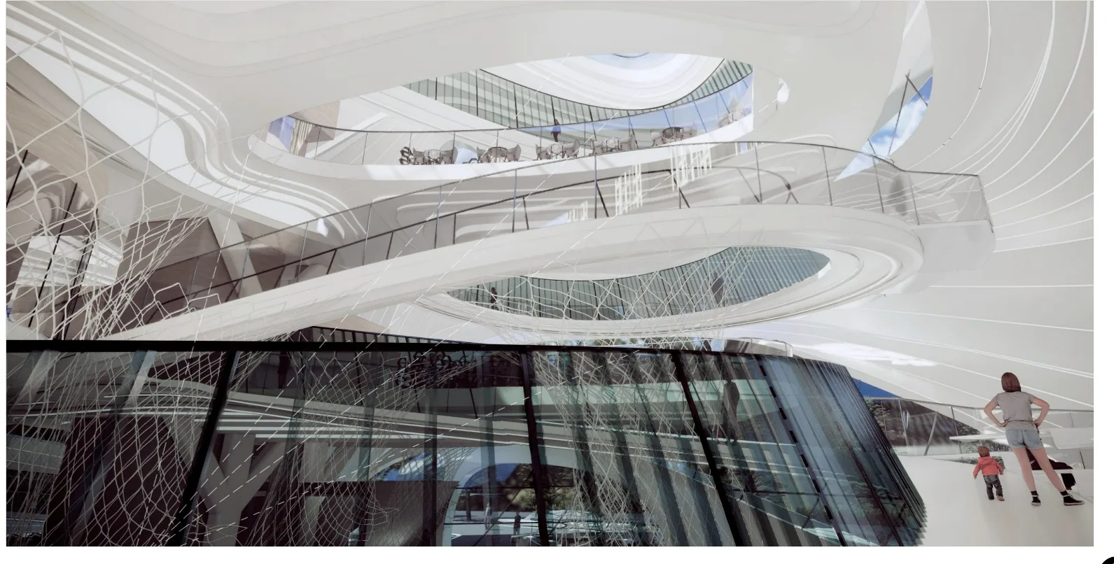 Rotatin: View of the "Youchun" from the first to the second floor